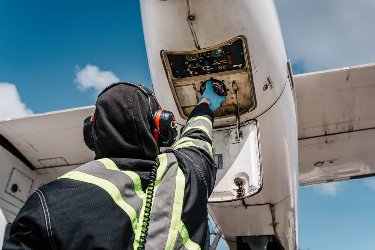 Refueling an aircraft at the Dease Lake Airport