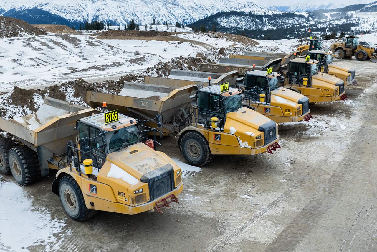 TNDC Rock Trucks Lined Up
